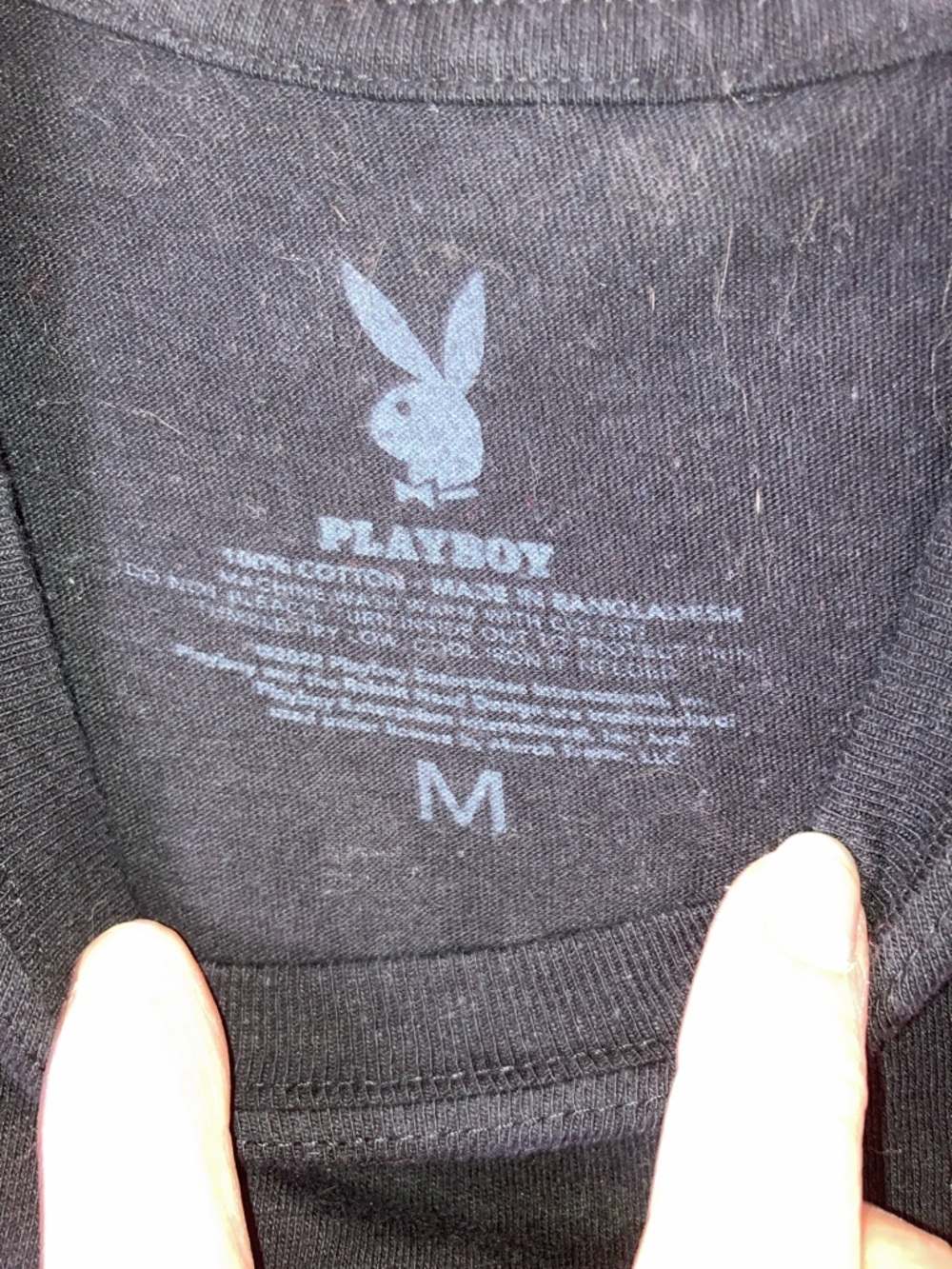 PLAYBOY Black Tee with Vertical Logo - Picture 2 of 5